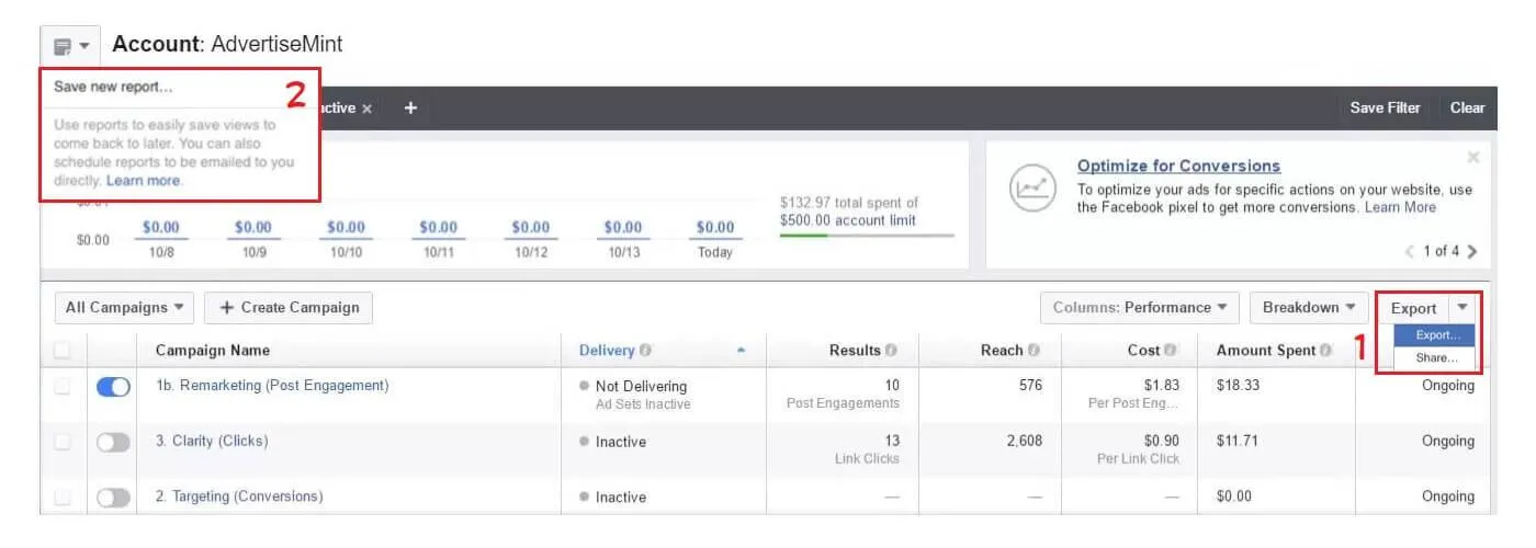trình quản lý quảng cáo facebook