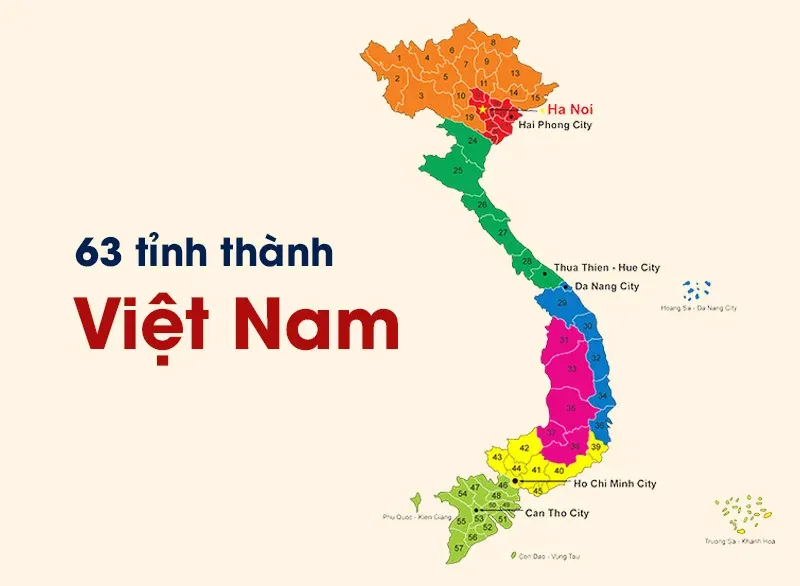63 tỉnh thành Việt Nam